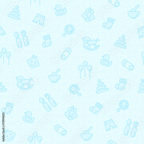 Seamless blue pattern for baby