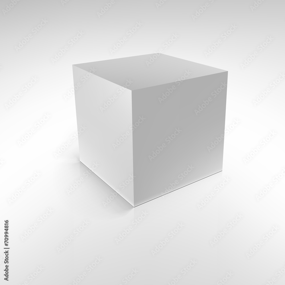 Cube with reflections and shadows, illustration Cube with reflections and shadows, illustration