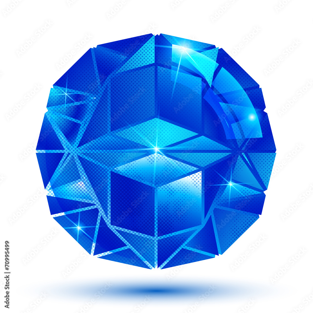 Glossy pixel 3d flash sphere made with geometric figures isolate Glossy pixel 3d flash sphere made with geometric figures isolate