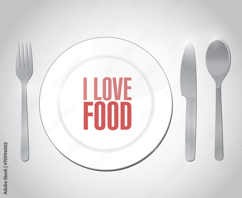 I love food restaurant illustration design I love food restaurant illustration design