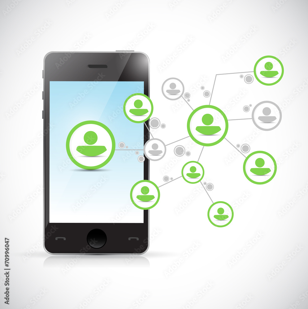 phone network connection illustration design phone network connection illustration design