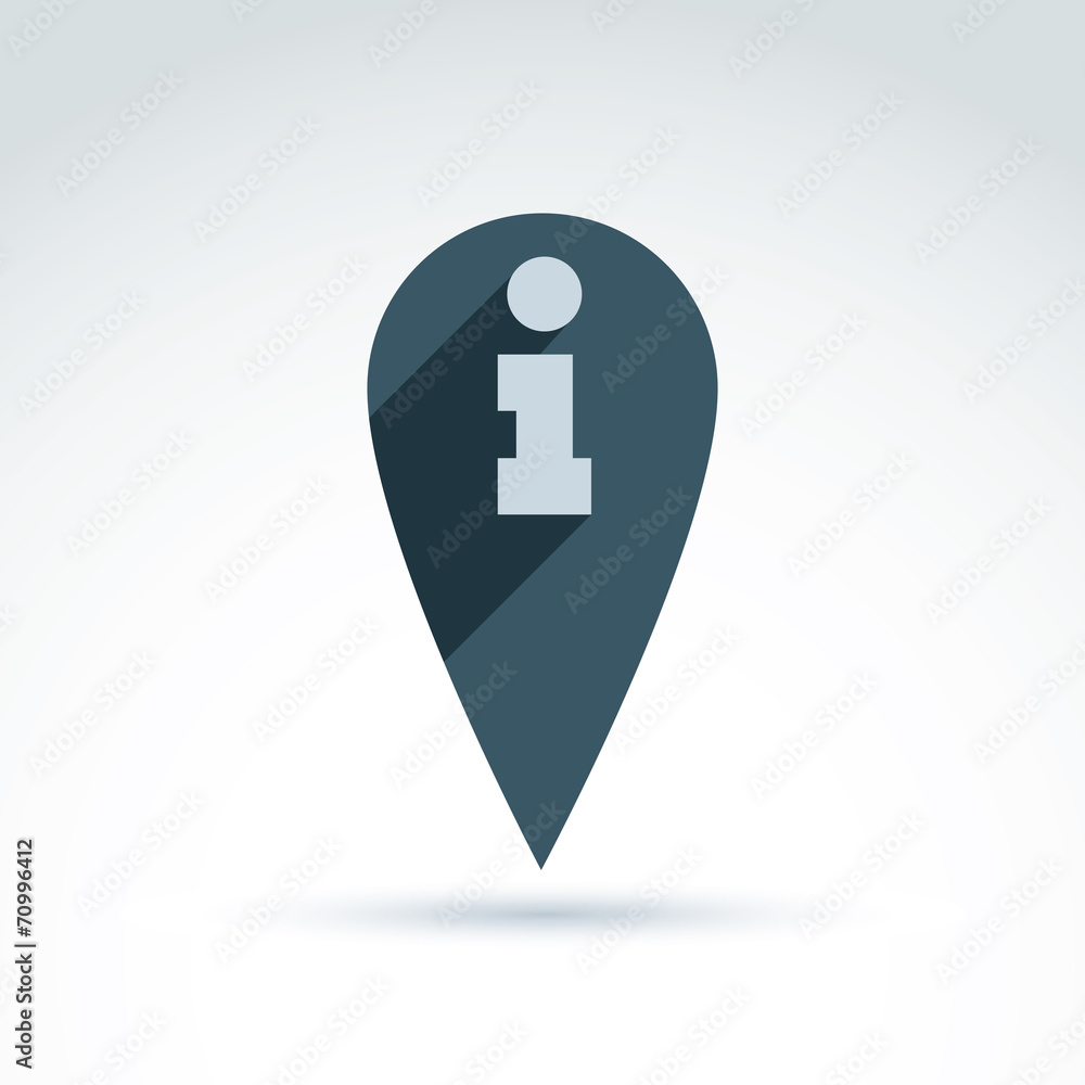 Vector map pointer with an info icon. Place location symbol, inf Vector map pointer with an info icon. Place location symbol, inf