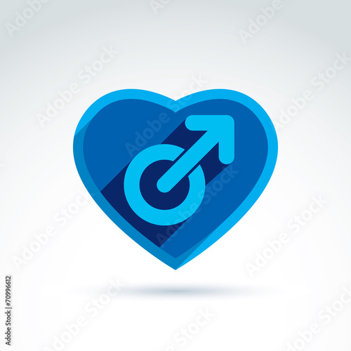 Heart with a blue male man ...