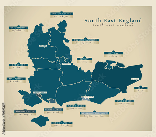 Modern Map - South East England photo