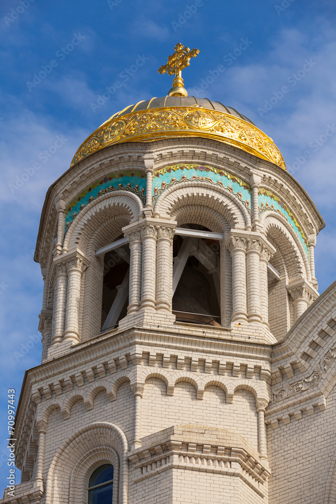 Dome of Orthodox Naval cathedral of St. Nicholas. Built in 1903-