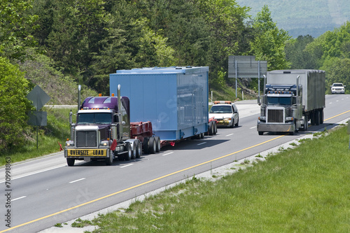 Oversized Load In Traffic On Interstate Highway photo