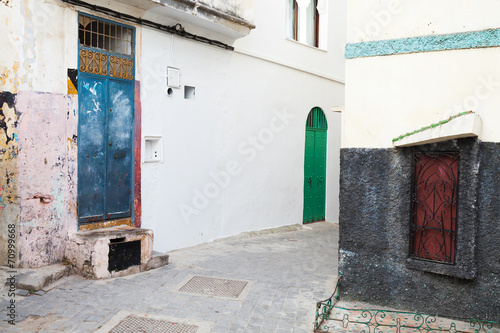 Streets of old Medina. Historical central part of Tangier, Moroc
