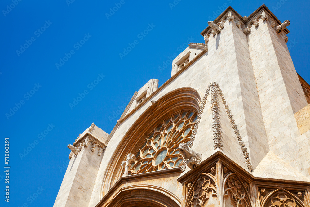 Cathedral of Tarragona facade. Roman Catholic church in Cataloni