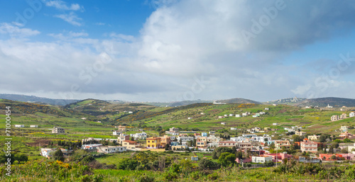 Wide panoramic rural landscape of Morocco, Africa © evannovostro
