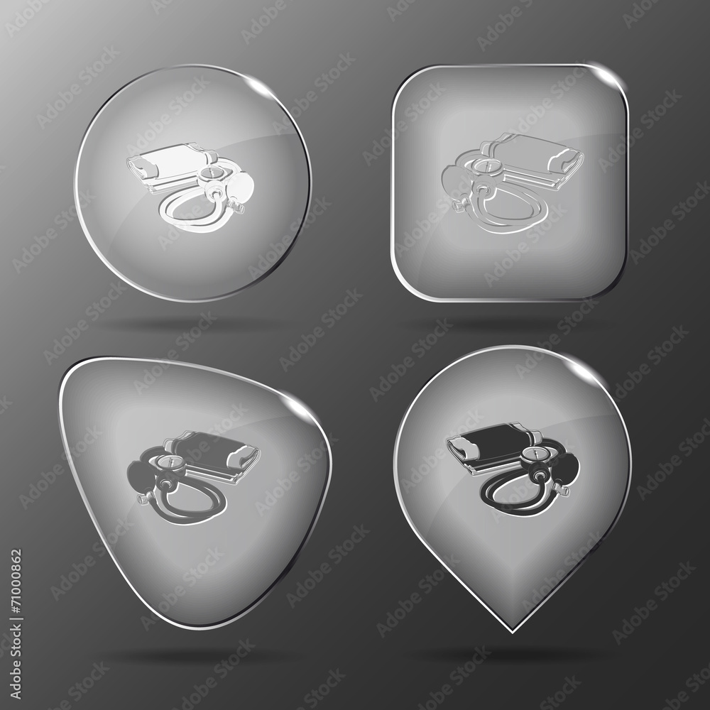 Blood pressure. Glass buttons. Vector illustration. Blood pressure. Glass buttons. Vector illustration.