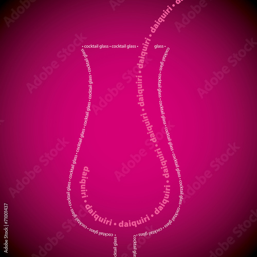 Bright daiquiri cocktail made from words in vector format.