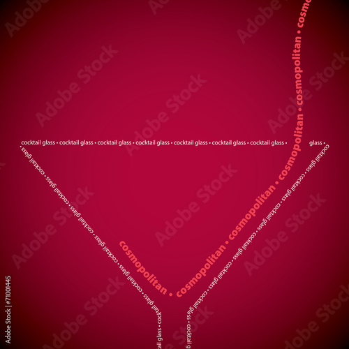 Bright cosmopolitan cocktail made from words in vector format.
