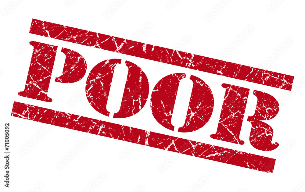 Obraz na plátně poor red grunge stamp isolated on white