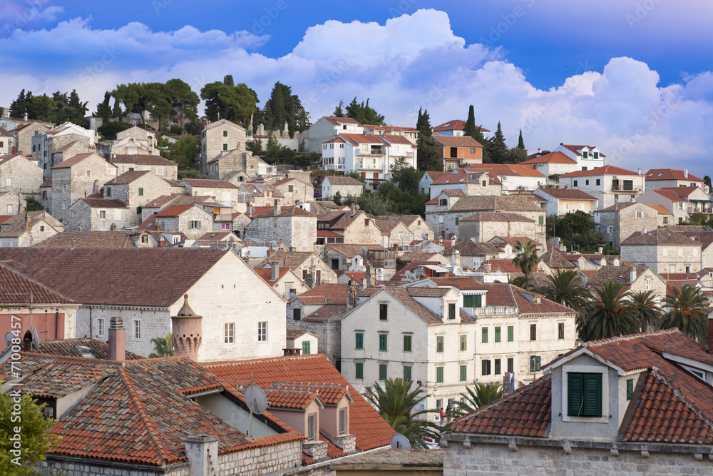 View of the city of Hvar, Croatia.