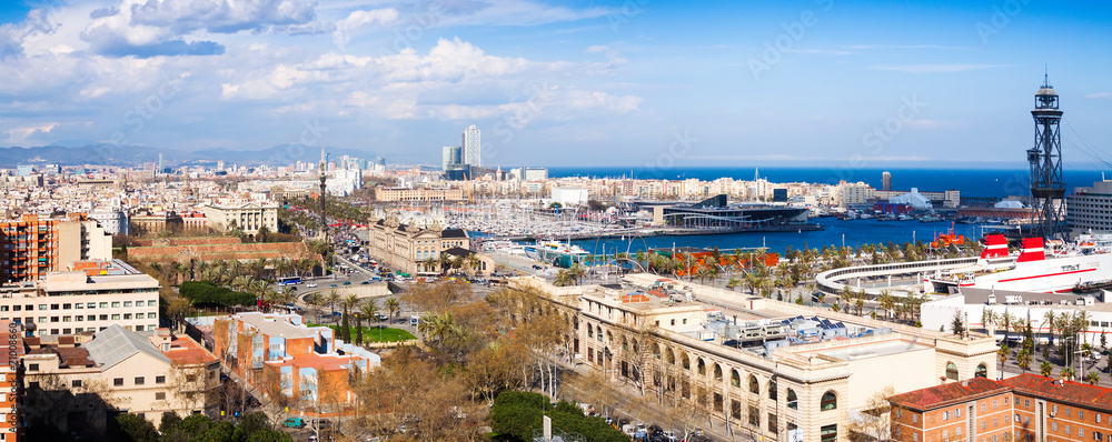  Barcelona city with Port Vell from Montjuic