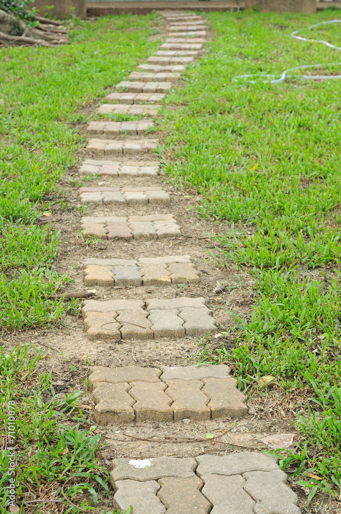 Sidewalks for pedestrians walk in public park