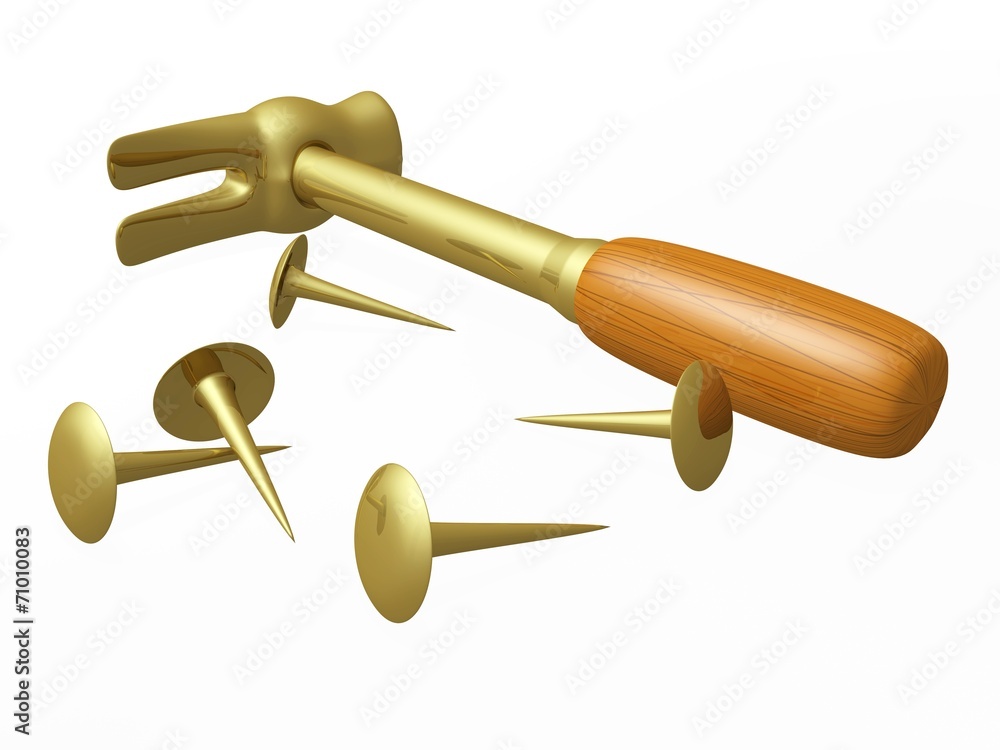 Gold Hammer and Nails Gold Hammer and Nails