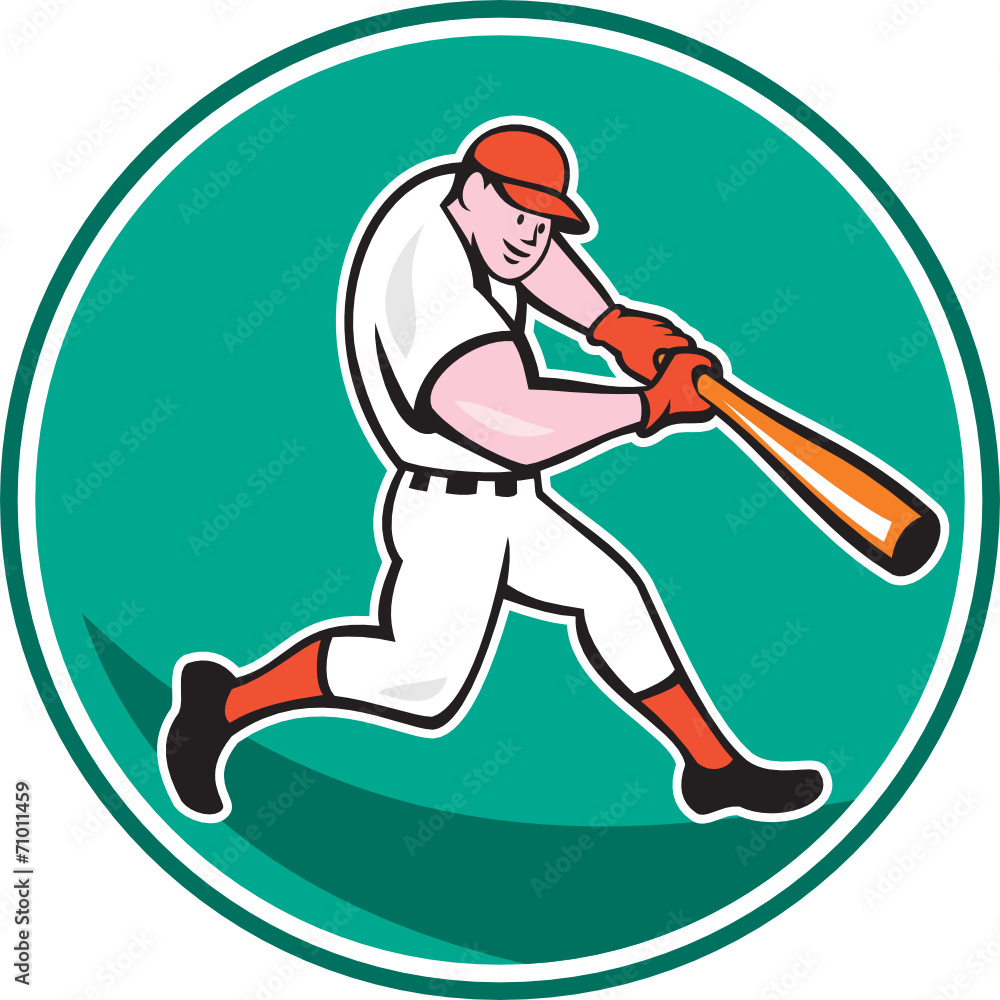 American Baseball Player Batting Cartoon American Baseball Player Batting Cartoon