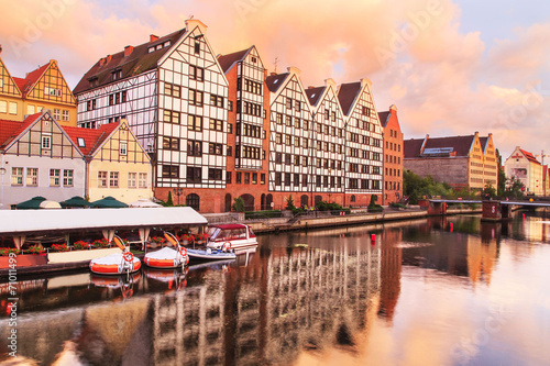 Old Town of Gdansk (Danzig) in Poland with Motlava river, Poland photo