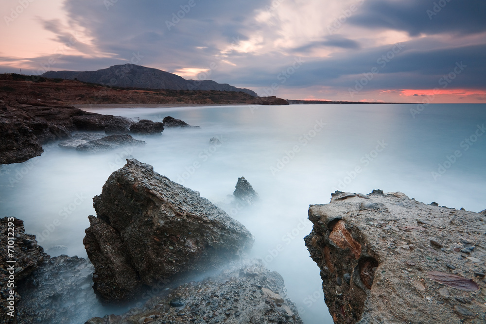 Sunset on the coast of Crete, Greece. Sunset on the coast of Crete, Greece.