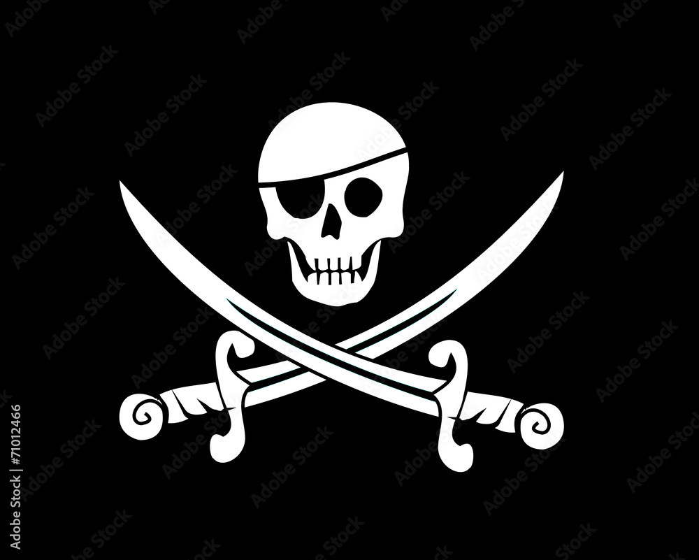 Naklejka premium Jolly roger pirate flag vector