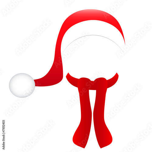 scarf and hat of Santa Claus