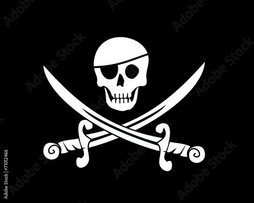 Jolly roger pirate flag vector