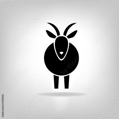 black silhouette of goat