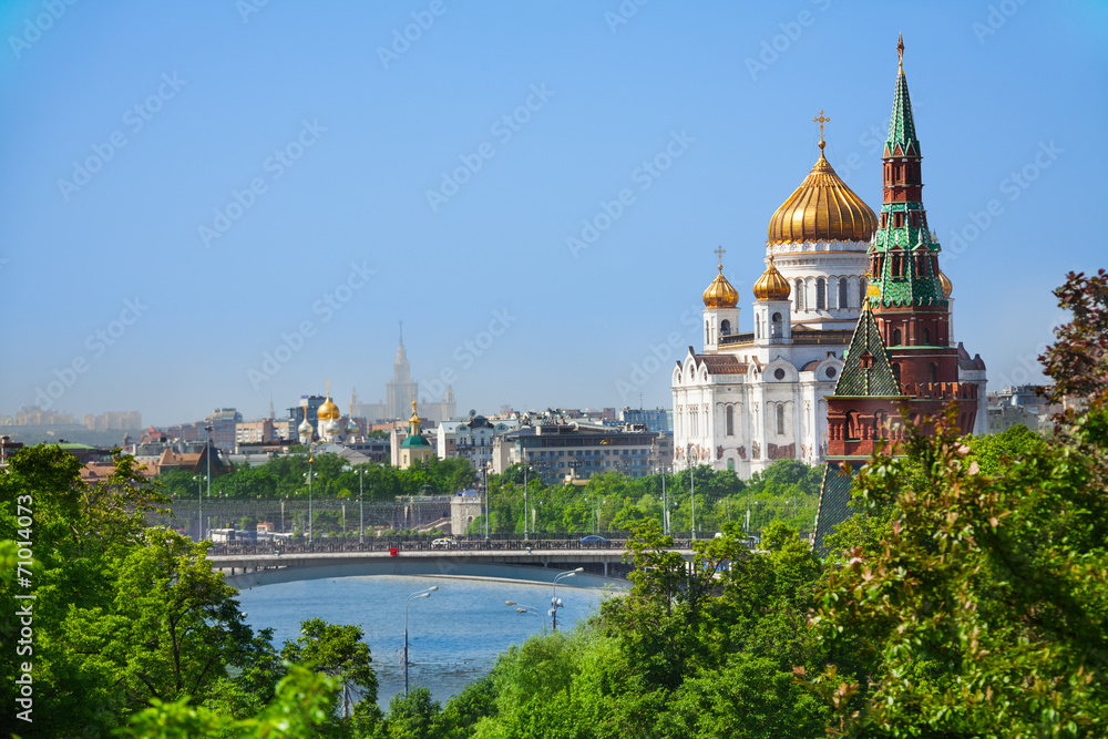 Cityscape with Cathedral of Christ the Savior