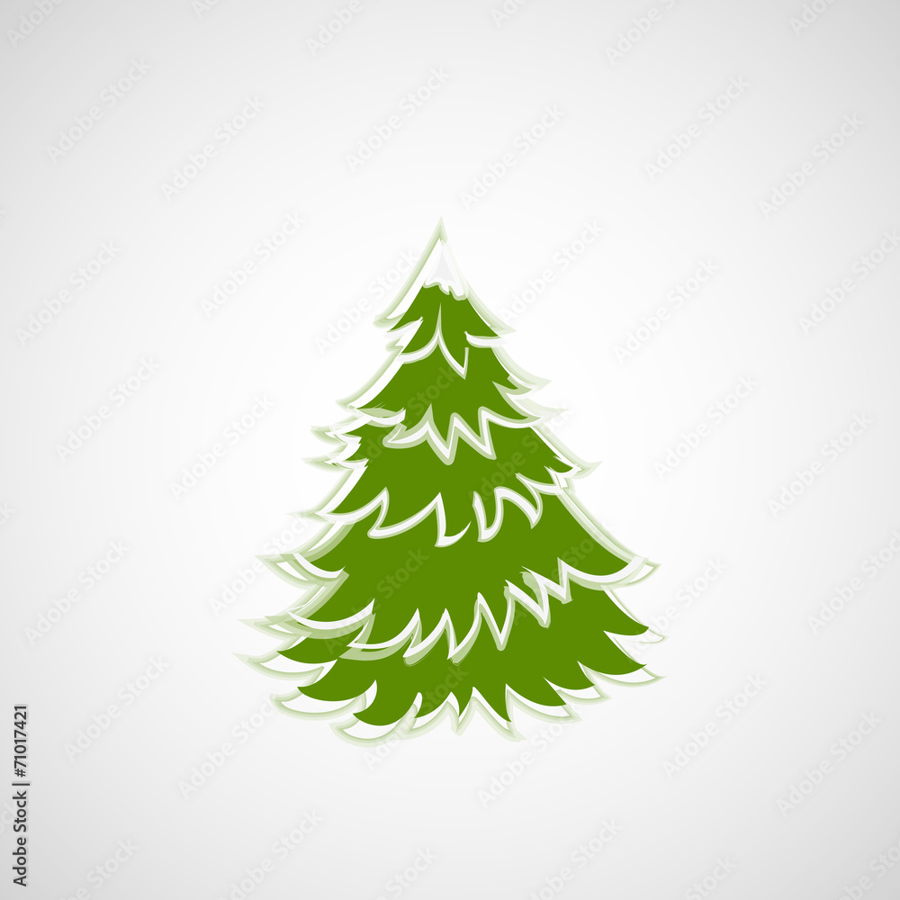 Beautiful Christmas tree on a light background