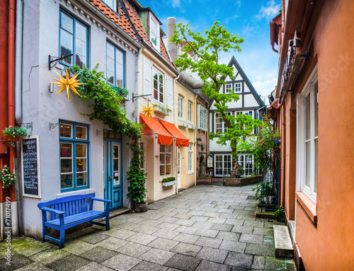 Obraz na płótnie Historic Schnoorviertel in Bremen, Germany w salonie