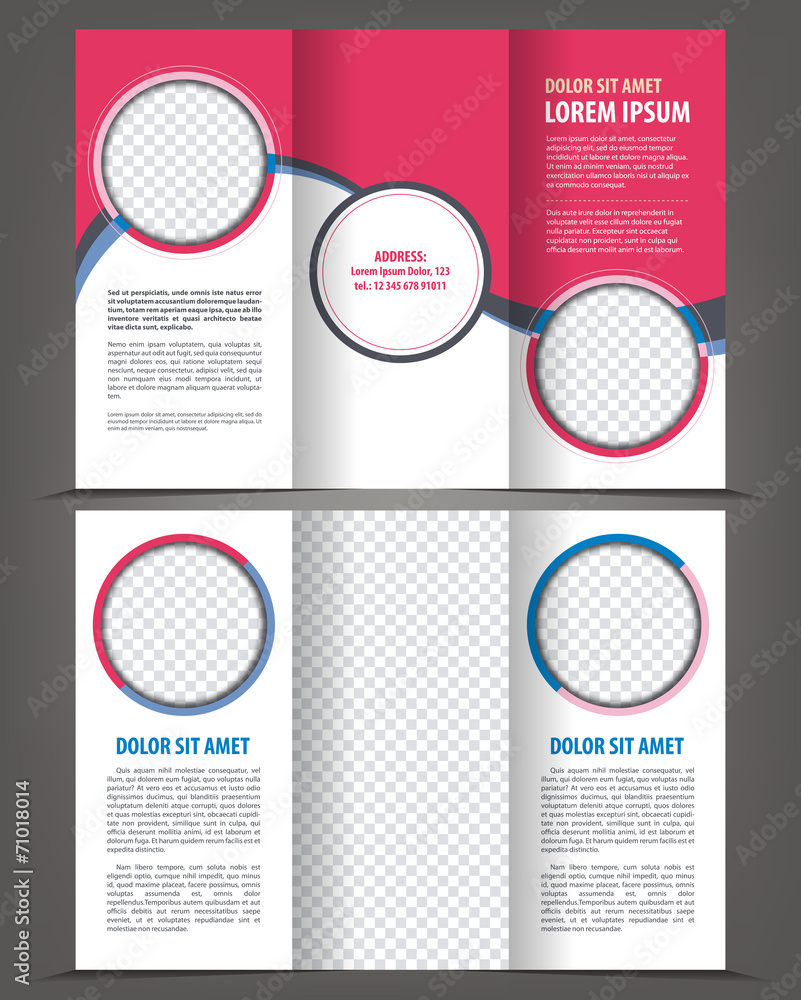 Trifold beauty pink brochure print template design Trifold beauty pink brochure print template design