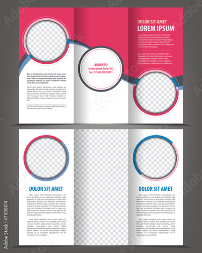 Trifold beauty pink brochure print template design
