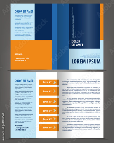 Vector empty bifold brochure print template design