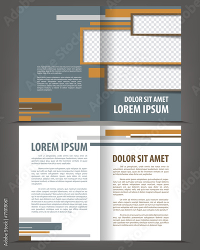 Vector empty bifold brochure print template flat design