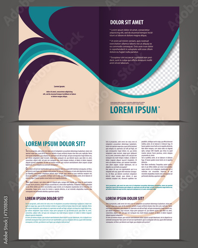 Vector empty bifold brochure print template design