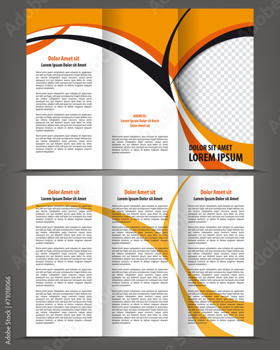 Vector empty trifold brochure design print template