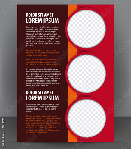 Magazine, flyer, brochure and cover layout red design template