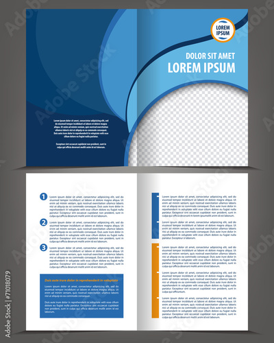 Vector empty bifold brochure print template design