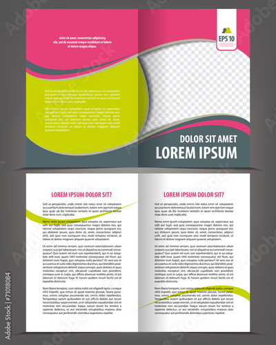 Vector empty bifold brochure print template design