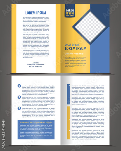 Vector empty bifold brochure print template design