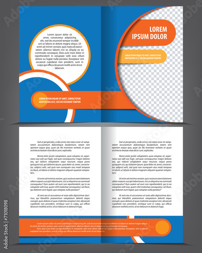 Vector empty bifold brochure print template design