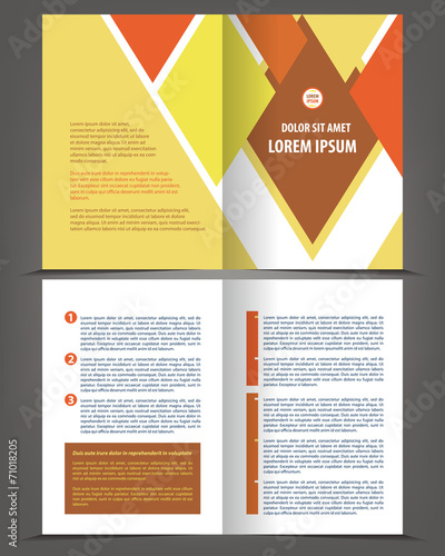 Vector empty brochure print template yellow design