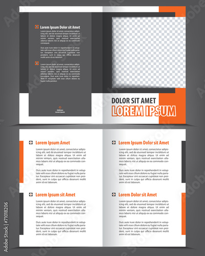 Vector empty bifold brochure template design