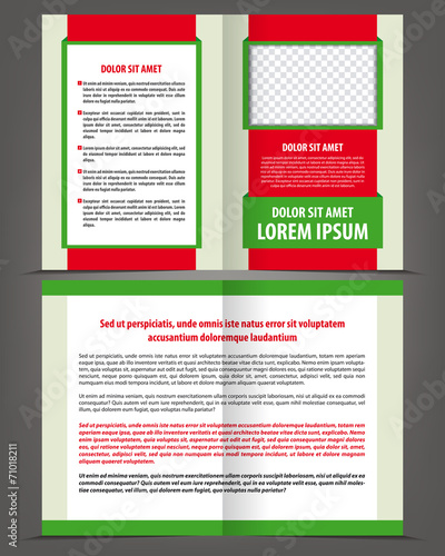 Vector empty brochure template print design