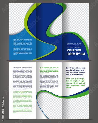 Vector empty trifold brochure print template design
