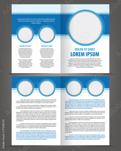 Vector empty bi-fold brochure print template design