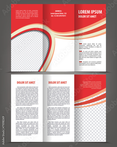 Vector empty trifold brochure print template design