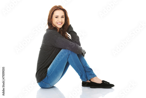 Young casual woman style. Studio portrait