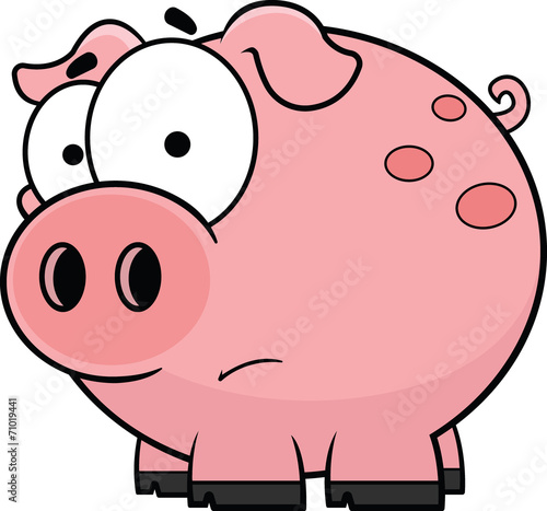 Cartoon Pig Worried
